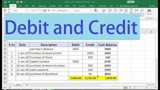 how to make debit and credit sheet in excel