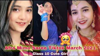 Afra Mimo Saree Tiktok March 2021। আফরা মিমো । Class 10 Cute Girl Tiktok। AH Tiktok Videos