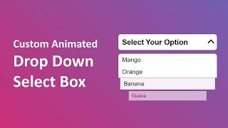 Custom Animated Select Menu Using HTML CSS & JavaScript.