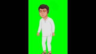 Green screen cartoon animation character for cartoon video.