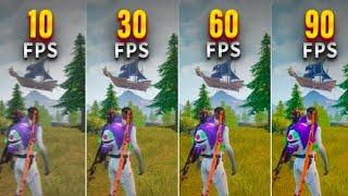 Bgmi (pubg)FPS comparison !  FPS 90 fps -60 FPS- 30 FPS-20-FPS-10! how fps mattar in your game play