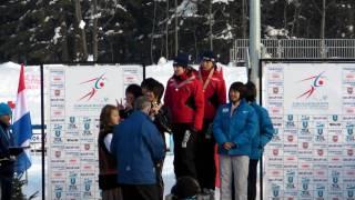 Prijsuitreiking achtervolging Wereld kampioenschappen schaatsen junioren 2009 te Zakopane