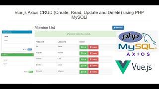 Vue.js Axios CRUD (Create, Read, Update and Delete) using PHP MySQLi