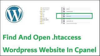 How to Find And Open/Edit  .htaccess File On Wordpress Website In Cpanel