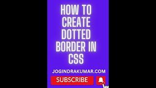 HOW TO CREATE DOTTED BORDER IN CSS HTML #html #css #border #shorts