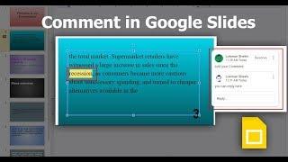 How to Add Comments in Google Slides Document