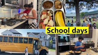 School change பண்ணிட்டோம்~Going to school in NC~Full day vlog SCHOOL BUS-Lunch box~FamilyTraveler