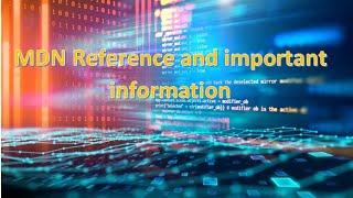 Mdn reference and important information.in vs code mdn reference and important notice for developer.