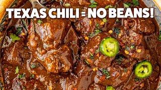 Texas-Style Chili Recipe - All Meat, No Beans!