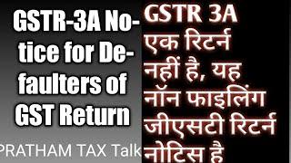 GSTR3A Return, What is GSTR3A Notice, Non filing GST notice received what to do?