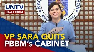 VP Sara Duterte resigns from Marcos Cabinet, declines to state reason