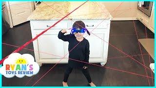 Spy Kid Laser in the House Family Fun Activities Playing Indoor Spy Gear Toys for Kids Video