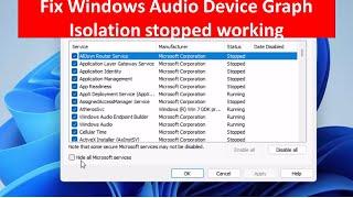 Fix Windows Audio Device Graph Isolation Stopped Working