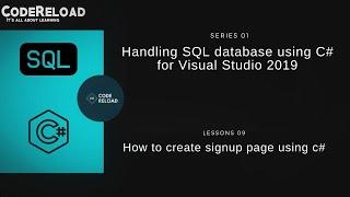 C#  tutorial  - How to create simple registration form in asp.net | LESSON - 09 | CodeReload