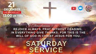 Saturday Service | World Revival Mission | 21 December 13:00 (UK time) LIVE broadcast