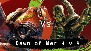 Dawn of War Soulstorm: 4 vs 4 Space Marines vs Necrons