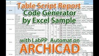 Generate code to creating table report header by Excel sample on ARCHICAD