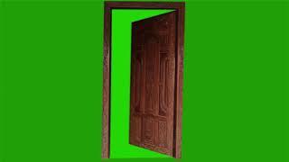 door open green screen