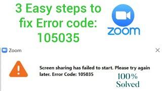 Zoom screen sharing failed Error code: 105035 Easy fix in 3 steps