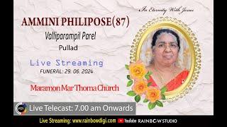 FUNERAL SERVICE. AMMINI PHILIPOSE (87). 29-06-2024. 07:00 AM ONWARDS