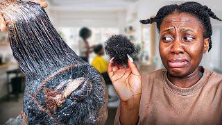 BLACK WOMAN SHOWS UP IN NATURAL HAIR AND GOT RELAXED  THEY DID THIS TO ME!