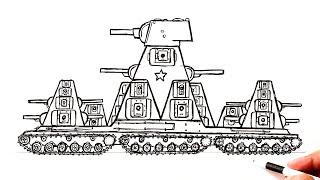 Как нарисовать Танк КВ-44 | Ахадов Эльнур