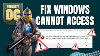How To Fix Windows Cannot Access The Specified Device Fortnite OG