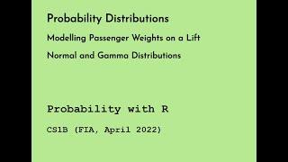 Probability Distribution - Modelling Passenger Weights on a Lift