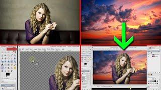 Gimp tutorial - How to combine / blend two pictures together