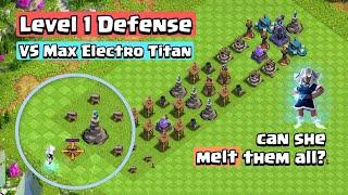 Electro Titan VS Level 1 Defense | Clash of Clans