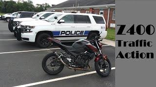 Kawasaki Z400 Motorcycle | Traffic Action & Highway Merging