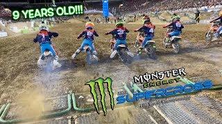 LITTLE KIDS RACING VEGAS SUPERCROSS!!! Huckson Deegan races the KTM Challenge!