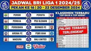 Jadwal Bri Liga 1 Pekan ke 16 - jadwal Liga 1 2024 Terbaru Hari ini - Persib vs Persita - Live