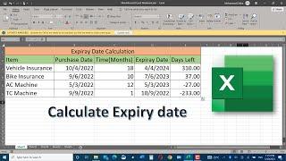 How to calculate expiry date in Microsoft Excel
