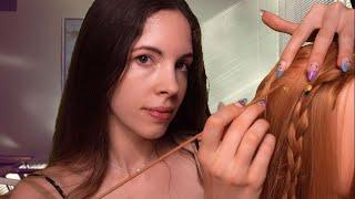 ASMR - Girl In Back Of Class Plays With Your HAIR (Scalp Check, Picking, Braiding)