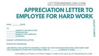 Thank You Letter to Employee for Great Work– Appreciation Letter for Employee for Good Work