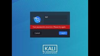 Kali Linux - reset root password | bypass kali login screen password