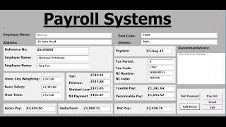 How to create Payroll Systems in Excel using VBA - Tutorial 1