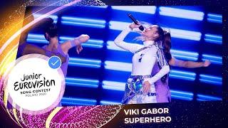 Viki Gabor performs 'Superhero' on the Junior Eurovision 2020 stage
