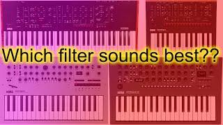 Prologue, Monologue , Minilogue, Minilogue XD. Which filter sounds best?