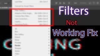 Photoshop Filter Gallery Disabled Problem(fix)