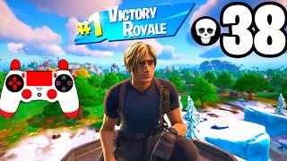 38 Kill Solo Squads Leon S. Kennedy Skin Gameplay "Zero Build" Win (Fortnite C4 S2) + Best Settings