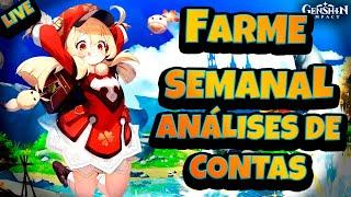 LIVE GENSHIN IMPACT - ANALISES DE CONTAS E FARM SEMANAL #genshinimpact