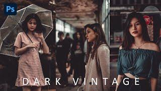 Dark Vintage color Grading in photoshop