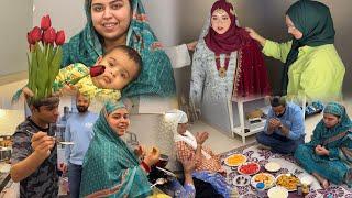 Ruhaan humare ghar Aaya  | family ke sath Iftar ki Taiyari | hijabi Bride look