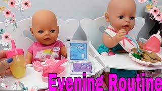 New Baby Born Lil Girl Evening Routine Feeding and changing baby doll