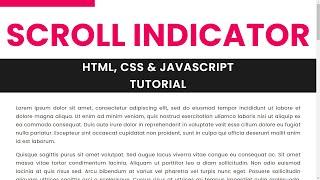 Scroll Indicator With Javascript | No Plugin Required