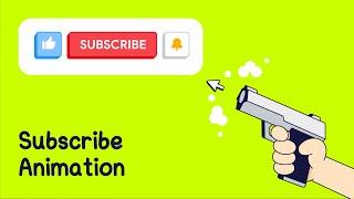 Free Green Screen Animated Like Subscribe Bell Buttons | Shooting Gun Animation