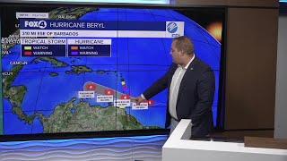 SUNDAY PM UPDATE: Hurricane Beryl is now the earliest Atlantic Cat 4 on record