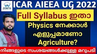 ICAR AIEEA UG Entrance Syllabus| Detailed syllabus of Agriculture